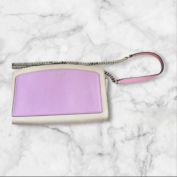 Kate Spade Margaux medium convertible crossbody bag in a purple and cream color - Picture 3 of 4